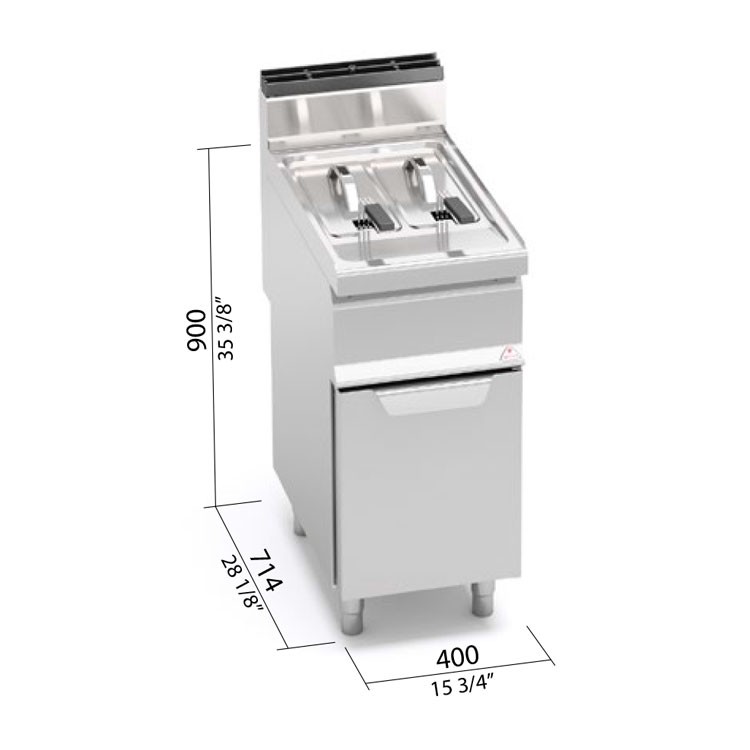 FREIDORA 7+7L GAS MUEBLE FONDO 70
