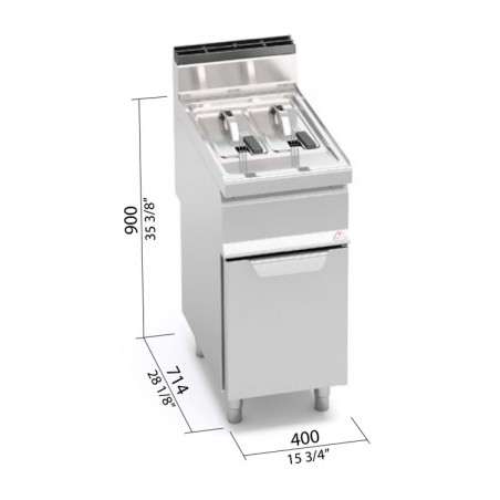 FREIDORA 7+7L GAS MUEBLE FONDO 70