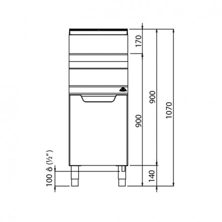 FREIDORA 7+7L GAS MUEBLE FONDO 70
